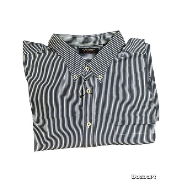 NWT. Roundtree & Yorke blue and white stripes long sleeve button down 4XL￼ - Picture 1 of 8